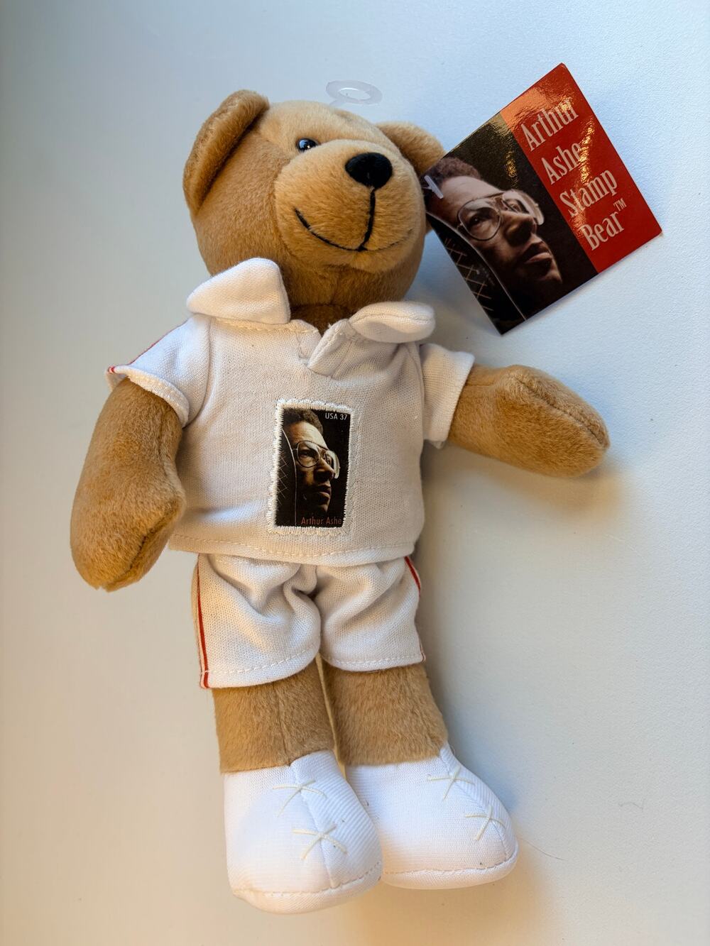 Arthur Ashe Stamp Bear Plush Tennis USA 37